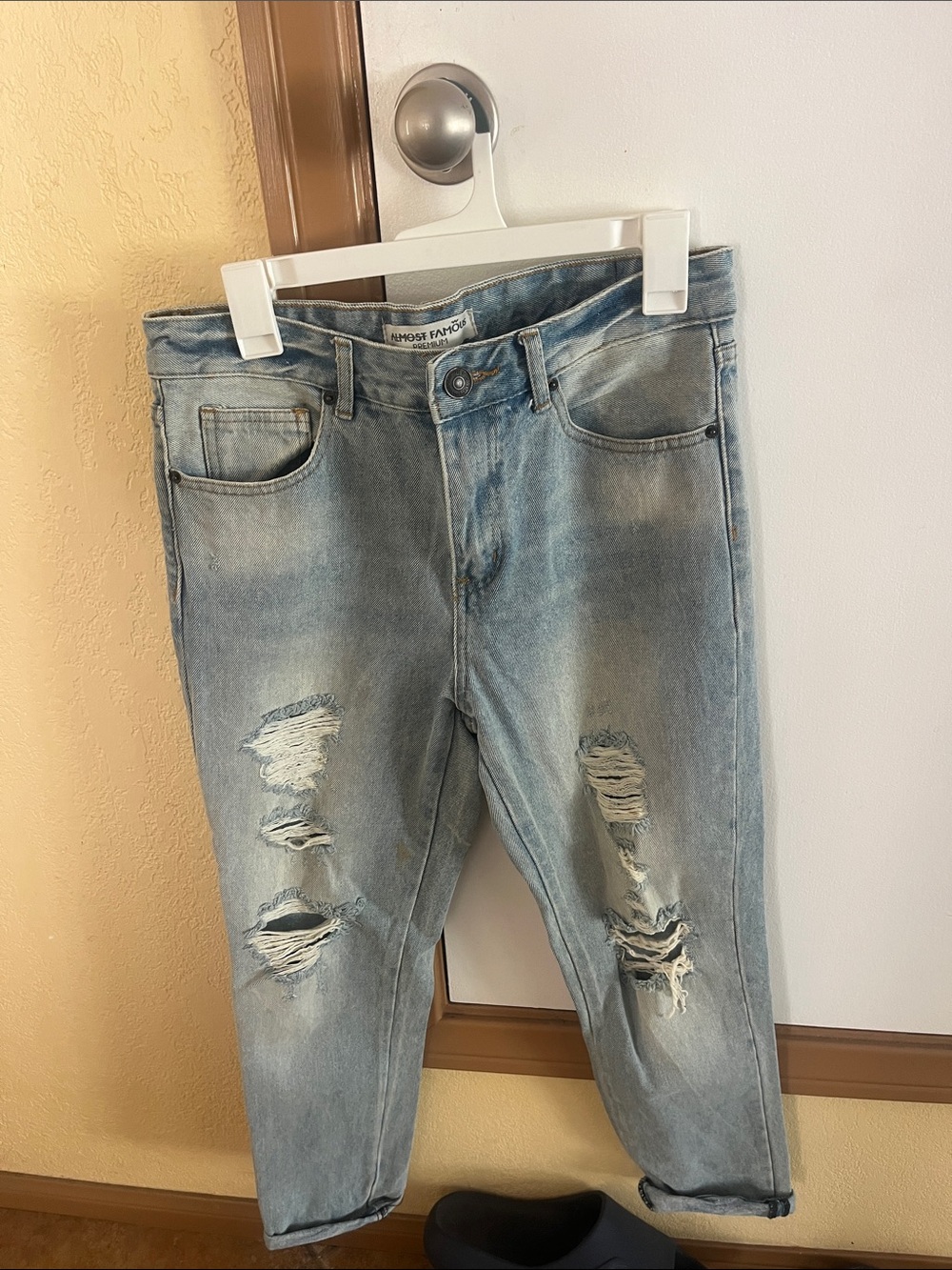 Almost Famous Distressed Light Blue Relaxed Jeans